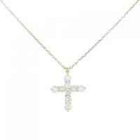 K18YG クロス ダイヤモンド ネックレス 0.75CT