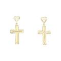 K18YG クロス×ハート ピアス
