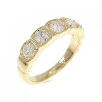 K18YG ハーフエタニティ ダイヤモンド リング 0.70CT