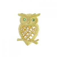 K18YG フクロウ エメラルド ペンダント 0.04CT