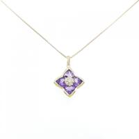 K18YG フラワー アメジスト ネックレス