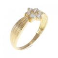 K18YG フラワー ダイヤモンド リング 0.35CT