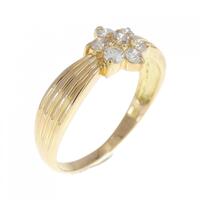 K18YG フラワー ダイヤモンド リング 0.35CT