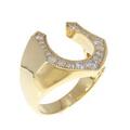 K18YG ホースシュー ダイヤモンド リング 0.50CT