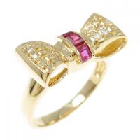 K18YG リボン ルビー リング 0.24CT
