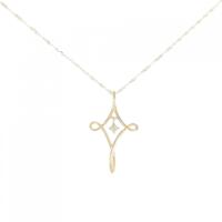 K18YG/750YG ダイヤモンド ネックレス 0.03CT