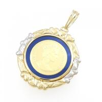 K18YG/PT(枠) コイン ペンダント