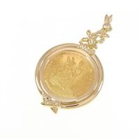 K18YG枠 コイン ペンダント