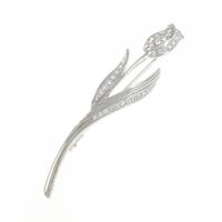 PT/K14WG チューリップ ダイヤモンド ブローチ 0.85CT