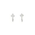 【リメイク】K18WG フラワー ダイヤモンド ピアス 0.10CT