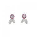 【新品】K18WG ピンクサファイヤ ピアス 0.158CT
