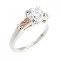 ハリーウィンストン ラウンド ピンク トリスト リング 0.74CT E VVS1 3EXT