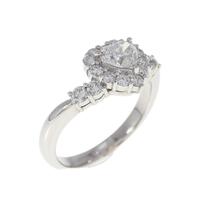 プラチナダイヤモンドリング 0.418ct E SI2 ハートシェイプ