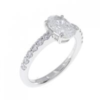 プラチナダイヤモンドリング 1.057CT F VS2 オーバルカット