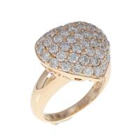 K18PG パヴェ ハート ダイヤモンド リング 2.00CT