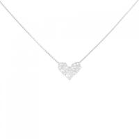 K18WG ハート ダイヤモンド ネックレス 0.25CT