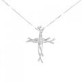 K18WG クロス ダイヤモンド ネックレス 0.39CT