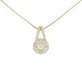 K18YG フラワー ダイヤモンド ネックレス 0.336CT