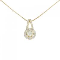 K18YG フラワー ダイヤモンド ネックレス 0.336CT