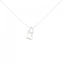K18WG ハート ダイヤモンド ネックレス 0.06CT