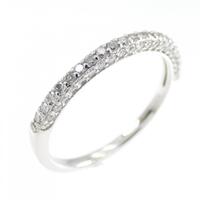 K18WG ハーフエタニティ ダイヤモンド リング 0.45CT