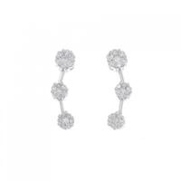 K18WG フラワー ダイヤモンド ピアス 0.70CT
