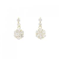 K18YG フラワー ダイヤモンド ピアス 1.00CT