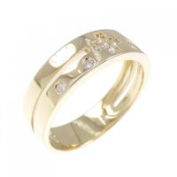 K18YG クロス ダイヤモンド リング