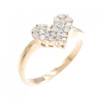 K18PG ハート ダイヤモンド リング 0.30CT