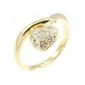 K18YG ハート ダイヤモンド リング 0.09CT