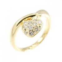 K18YG ハート ダイヤモンド リング 0.09CT