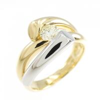 K18YG/PT ダイヤモンド リング 0.30CT