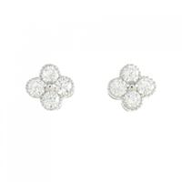 【新品】PT フラワー ダイヤモンド ピアス 0.517CT