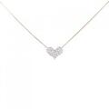 K18PG ハート パヴェ ダイヤモンド ネックレス 0.30CT