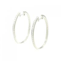 K18WG フープ ダイヤモンド ピアス 0.80CT