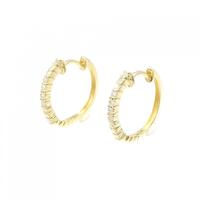 K18YG フープ ダイヤモンド ピアス 0.20CT
