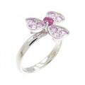 K18WG クローバー ルビー リング 0.15CT 拡散処理未検査