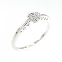 K18WG ハート ダイヤモンド リング 0.06CT