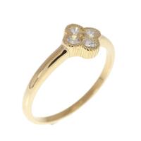 K18YG フラワー ダイヤモンド リング 0.20CT