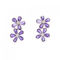 K18YG フラワー アメジスト ピアス
