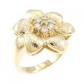 K18YG フラワー ダイヤモンド リング 0.25CT