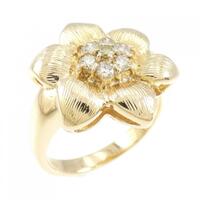 K18YG フラワー ダイヤモンド リング 0.25CT