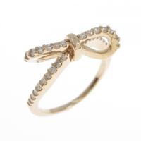 K18PG リボン ダイヤモンド リング 0.21CT