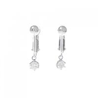 K18WG/K14WG ソリティア ダイヤモンド イヤリング 0.21CT