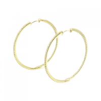 K18YG フープ ダイヤモンド ピアス 1.52CT