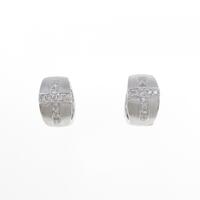 K18WG クロス ダイヤモンド ピアス 0.2CT