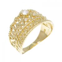 K18YG クラウン ダイヤモンド リング 0.12CT