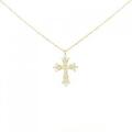 K18PG クロス ダイヤモンド ネックレス 0.21CT