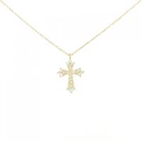 K18PG クロス ダイヤモンド ネックレス 0.21CT