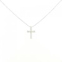 K18WG クロス ダイヤモンド ネックレス 0.30CT